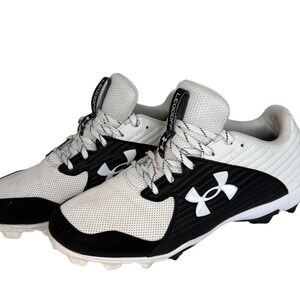 Under Armour Leadoff Baseball Cleats Mens 12 Low White Black Athletic Sportswear